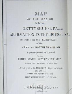 GENERAL ROBERT E LEE Antique 1863 GETTYSBURG MAP Relic CSA Soldiers CONFEDERATE