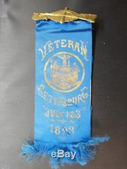 Gettysburg CIVIL War Veteran Ribbon, New York Monument Dayoriginal 1893