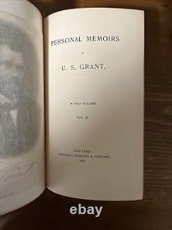 Gorgeous 1885 Personal Memoirs Of U. S. Grant 2 Vol Set Fine Binding