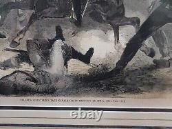 Harpers Weekly Ny, Ny 1863'Cavalry Raid through Virginia' Matted Wood Engraving