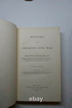 History of American Civil War 3 Volumes John Draper NY Harper & Bros 1867