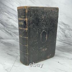 Holy Bible American Bible Society 1853 Civil War Era Antique Pocket Size