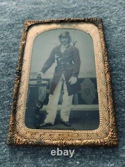IDd Tintype Ellsworth's Avengers 11th NY Fire Zouave Beautiful Colored Civil War
