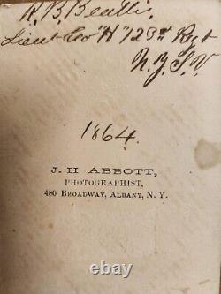 Ink Signed Cdv of Lt Robert B. Beattie, Co. H, 123rd New York Inf. BM Albany