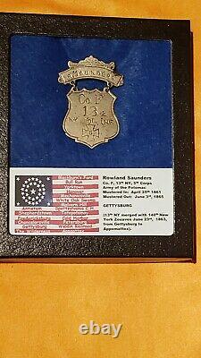 Investment Grade Civil War 5th Corps Ladder Badge, Co. F, 13th NY, Gettysburg