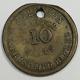 Jj Benson Rifle Company Co. New York Civil War 10 Cents Sutler Token #50764