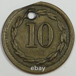 JJ BENSON Rifle Company Co. New York Civil War 10 Cents Sutler Token #50764