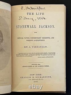 John Esten Cooke / LIFE OF STONEWALL JACKSON New York Richardson 1866 Civil War