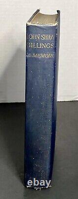 John Shaw Billings, A Memoir 1915 Signed Doc. By Civil War Surgeon Rare