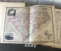 Johnson's New Illustrated Family Atlas 1862 Civil War Era This Book is Rough
