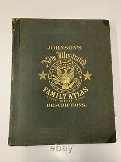 Johnson's New Illustrated Family Atlas 1863 Civil War Era GREAT CONDITION