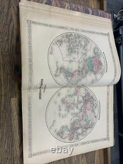 Johnson's New Illustrated Family Atlas 1868 Post Civil War Era Antique USA SEAL