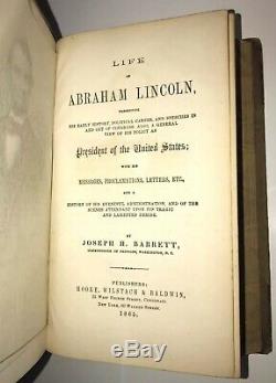 LEATHER ABRAHAM LINCOLN! (FIRST EDITION/FIRST PRINTING 1865!) CIVIL WAR Gift