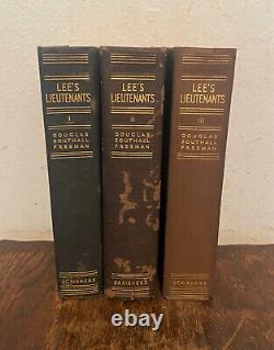 LEE'S LIEUTENANTS by Douglas Southall Freeman, 3 Volume Set -Scribner's, 1942-44