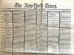 Lincoln Assassination Newspaper April 17 1865 New York times Civil War