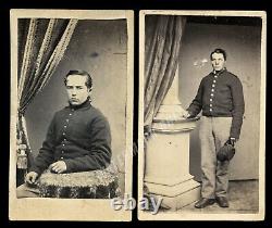 Lot of 2 CDV Photo Civil War Soldiers Prob Brothers 1860s New York Photographers