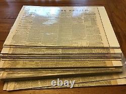 Lot of 24 original 1861-1864 Civil War newspapers New York Papers not Researched