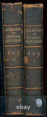 MEMOIRS OF GENERAL WILLIAM T. SHERMAN 1st Edition CIVIL WAR History 2V Set 1875