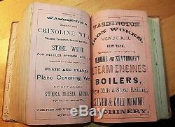 NEW YORK CITY DIRECTORY 1865-1866 BOOK JOHN TROW PUB. Ads 1400+ pages Civil War