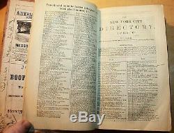 NEW YORK CITY DIRECTORY 1865-1866 BOOK JOHN TROW PUB. Ads 1400+ pages Civil War