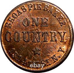 New York, 1863 Broas Pie Baker Civil War Token (0153)