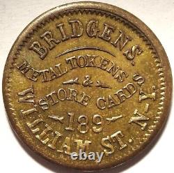 New York City Bridgens Civil War Store Card Token NY 630J-4b R. 8 Die Sinker