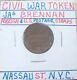 New York City Civil War Token Jas Brennan Stamp Dealer With General G B Mcclellan