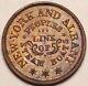 New York City People's Line Of Steam Boats Civil War Store Card Token Ny630bd-1a