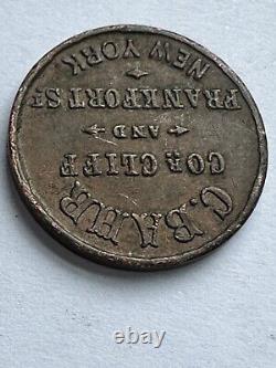 New York Civil War Token C Bahr Not One Cent