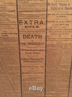 New York Herald April 15, 1865-Civil War, Lincoln Assassination Framed Newspaper