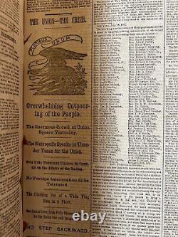 New York Herald Newspaper Civil War Centre of the Rebellion July 16 1862 Map