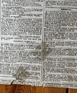 New York Herald Newspaper Civil War Centre of the Rebellion July 16 1862 Map