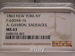New York, New York civil war token store card NGC MS63