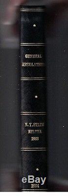 New York State Militia 1863 General Regulations Civil War Era Fine Binding