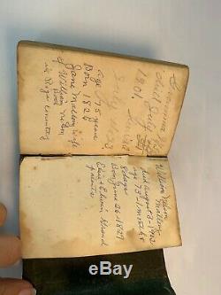 Nice 1843 Antique Pre Civil War era Leather Pocket Bible Fold Over