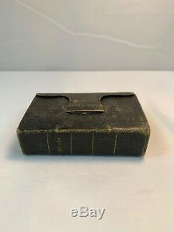 Nice 1843 Antique Pre Civil War era Leather Pocket Bible Fold Over