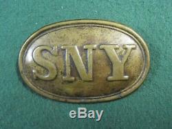 Non Dug Civil War SYN State of New York Brass Box Plate