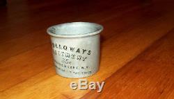 ONE of a KIND! Gray HOLLOWAY'S OINTMENT JAR c. A. American Civil War New York