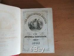 Old NEW YORK STATE LEGISLATURE MANUAL Leather Book Set 1860's CIVIL WAR POLITICS