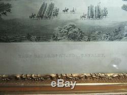 Orig. 1864 Civil War Camp Bates, 3rd NY Volunteer Calvary Print by Combe