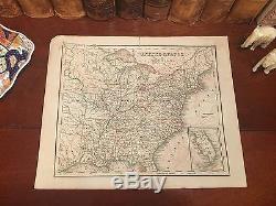 Original 1839 Antique Pre-Civil War US United States America USA Rare Tanner Map