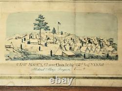 Original 1862 LN Rosenthal Civil War Military Camp Lithograph Fort Marcy VA