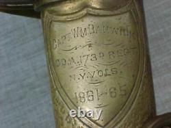 Original CIVIL War Engraved Captain Sword Ny New York 173rd Regiment