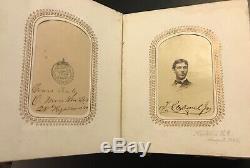 Original Civil War Book of 32 CDV & Tin type Photos Photographs Soldiers NY MA
