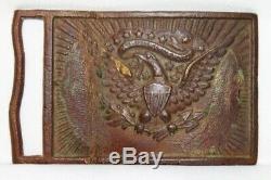 Original Civil War NY Eagle Calvary Belt Plate Buckle Numbered