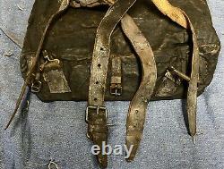 Original Civil War Tarred Cloth/Canvas Backpack New York 123rd Vol Infantry 1864