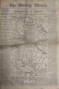 Original Complete Weekly Herald New York CIVIL WAR June 4 1864 RICHMOND IN SIGHT