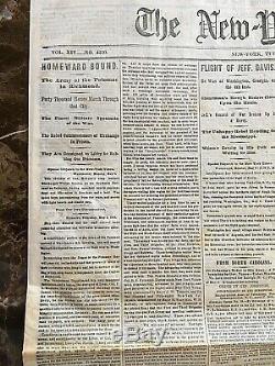 Original End Date Of The CIVIL War New York Times Newspaper May 9,1865