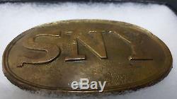 Original U. S. Civil War State of New York Brass Plate Recovered With Glass Box