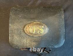 Original US Civil War Cartridge Box by Sproulls Meeks & Co NY with US Box Plate